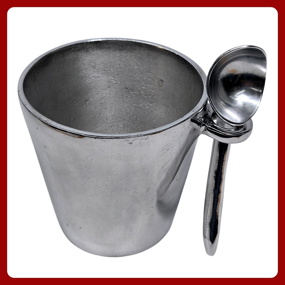 Mexican Pewter Aluminum Ice Cream Cup Set Silver LN